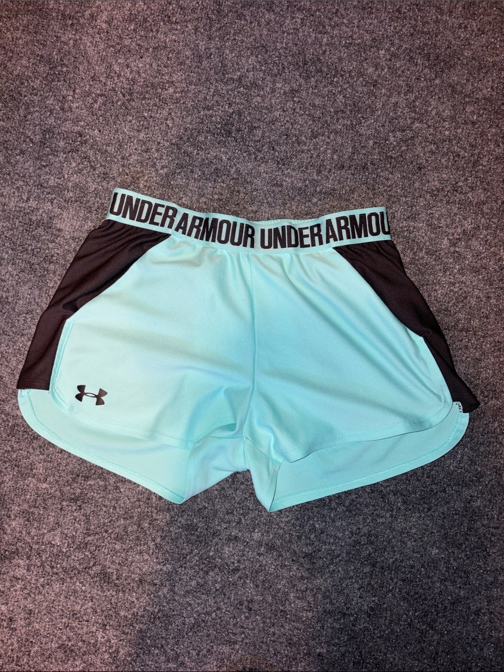 Under Armour Mint Athletic Shorts with Black Panels
